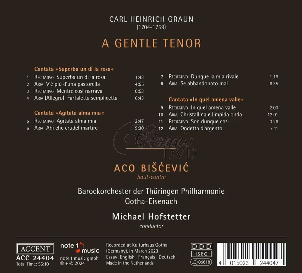 Carl Heinrich Graun: A Gentle Tenor / Italian Cantatas (CD)
