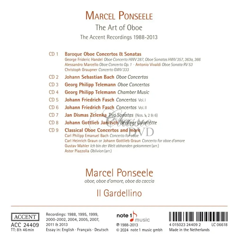 Marcel Ponseele - The Art of Oboe / The Accent Recordings 1988-2013 (9CD)