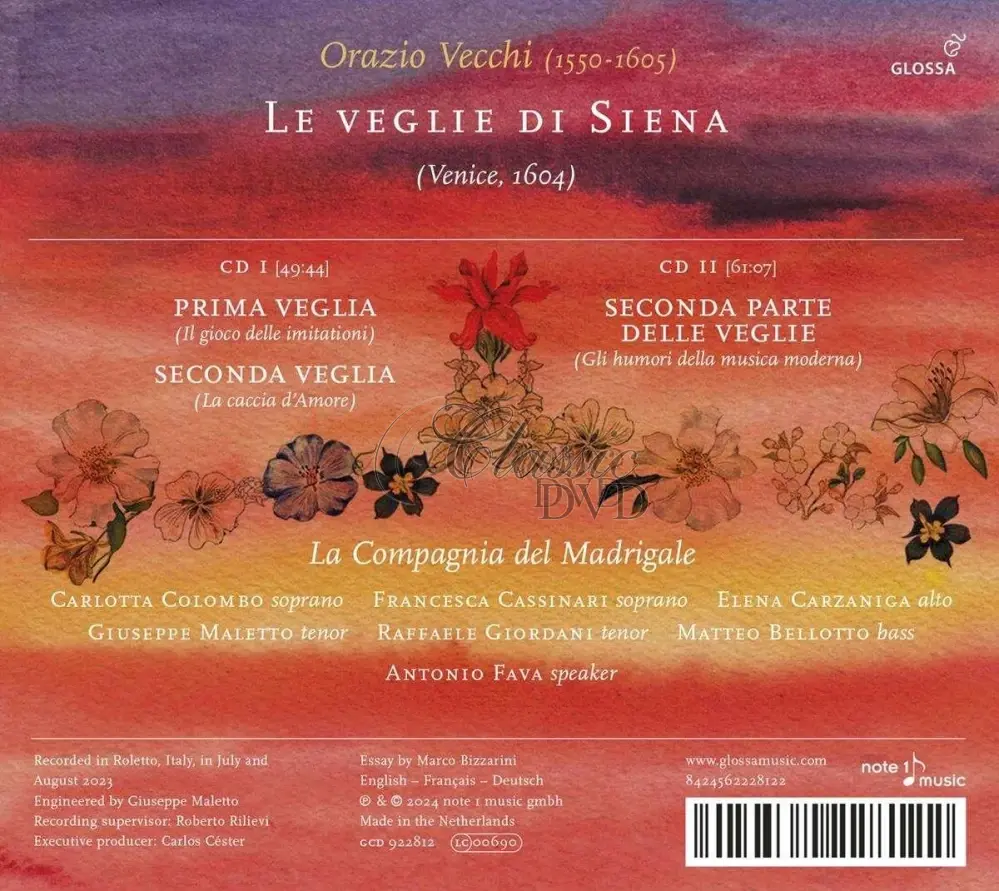 Orazio Vecchi: Le Veglie di Siena - overo i varii humori della musica moderna / Venezia 1604 (2CD)