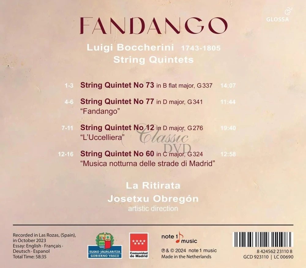 Luigi Boccherini - Fandango: String Quintets (CD)
