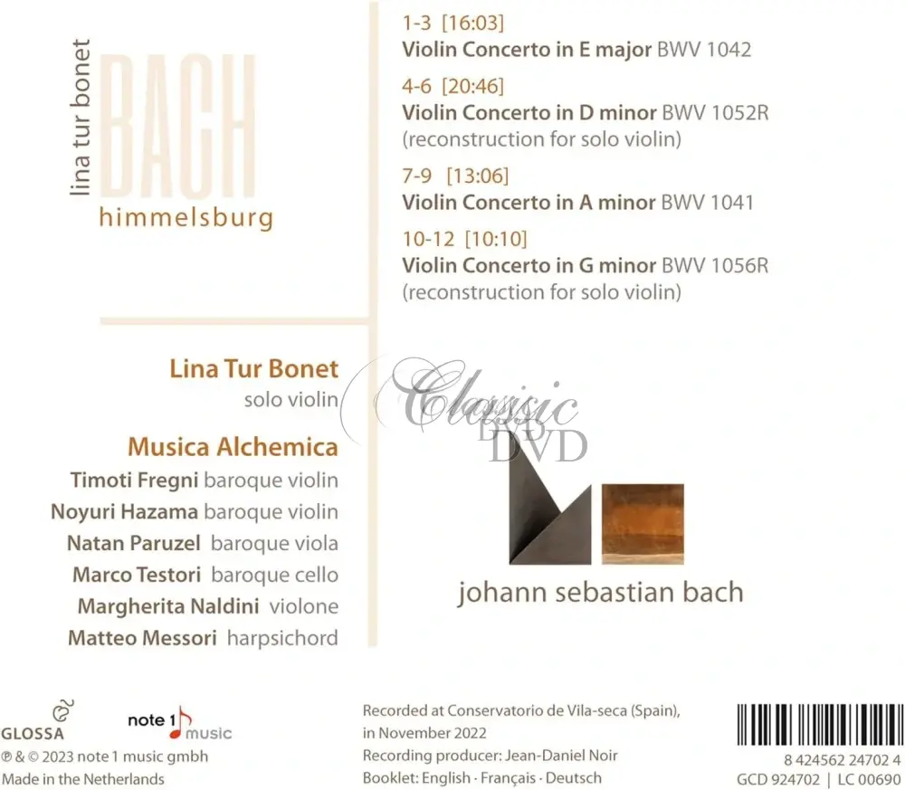 Bach: Himmelsburg, Violin Concertos BWV 1041,1042,1052,1056 (CD)