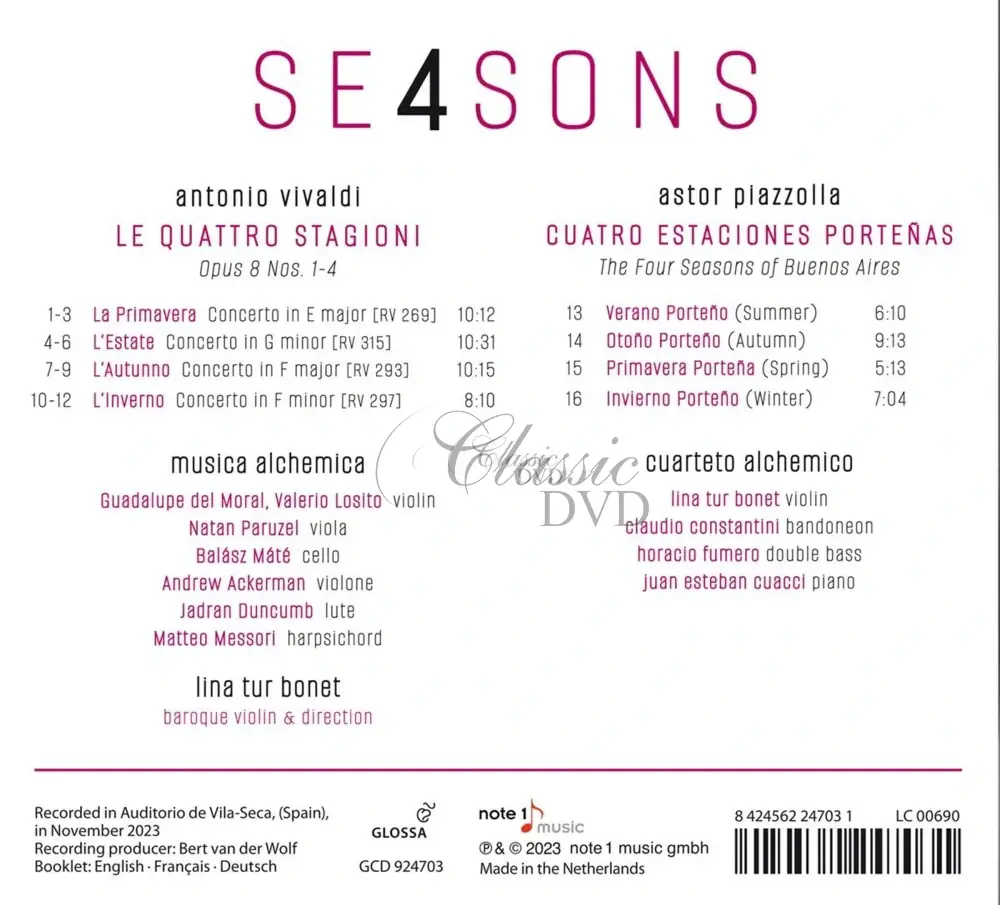 Piazzolla / Vivaldi: 4 Seasons - Lina Tur Bonet (CD)
