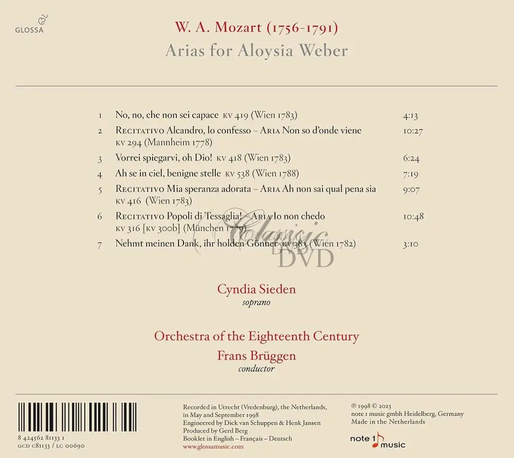 Mozart: Arias For Aloysia Weber (CD)