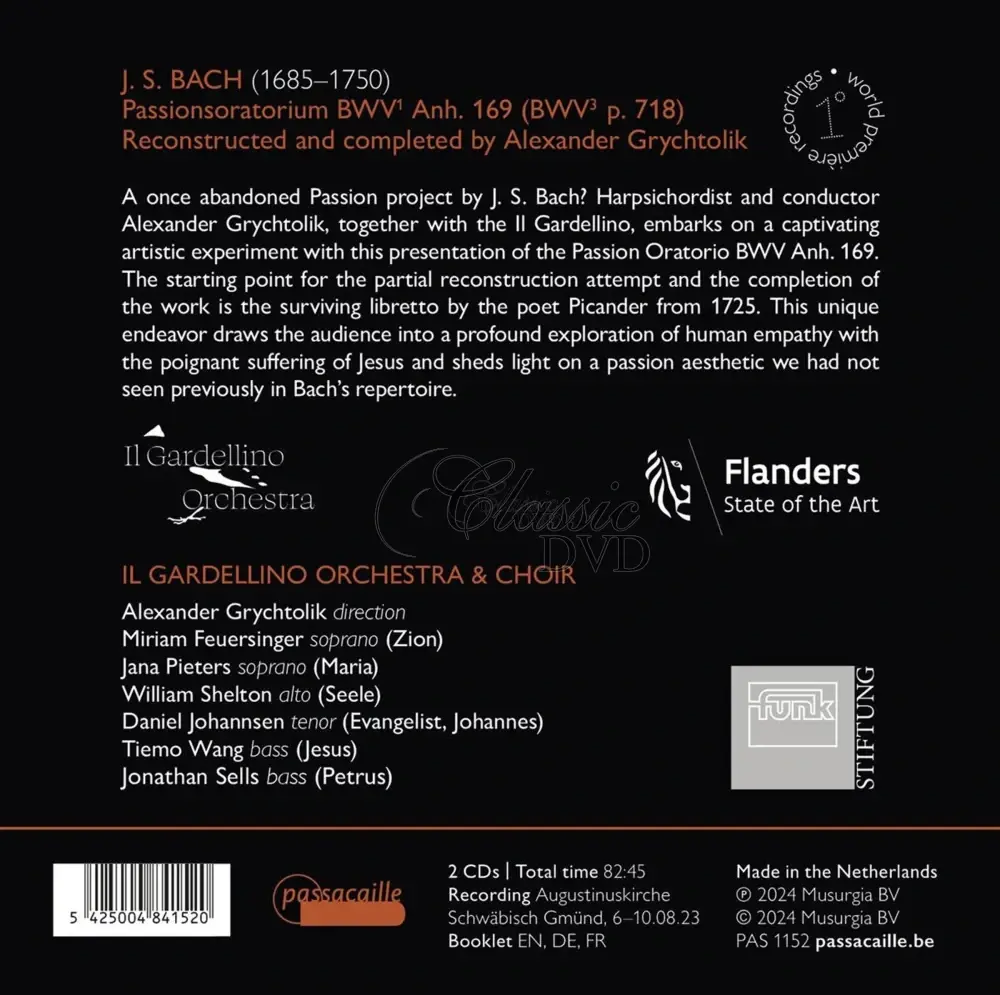 J.S. Bach - Passion Oratorio, BWV Anh169 (2CD)