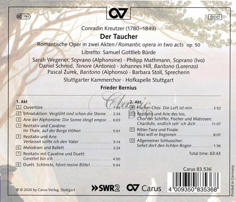 Conradin Kreutzer: Der Taucher (CD)