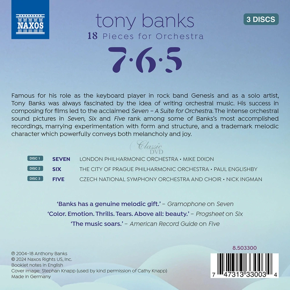 TONY BANKS 7, 6, 5 - 18 Pieces for Orchestra (3CD)