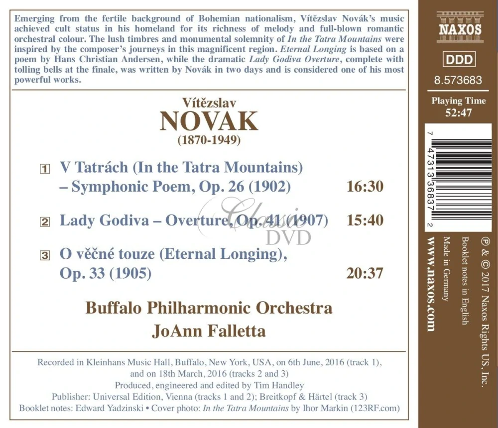 NOVÁK, V.: In the Tatra Mountains / Lady Godiva / Eternal Longing (CD)