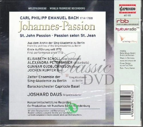 C.P.E. BACH St. John Passion (2CD)