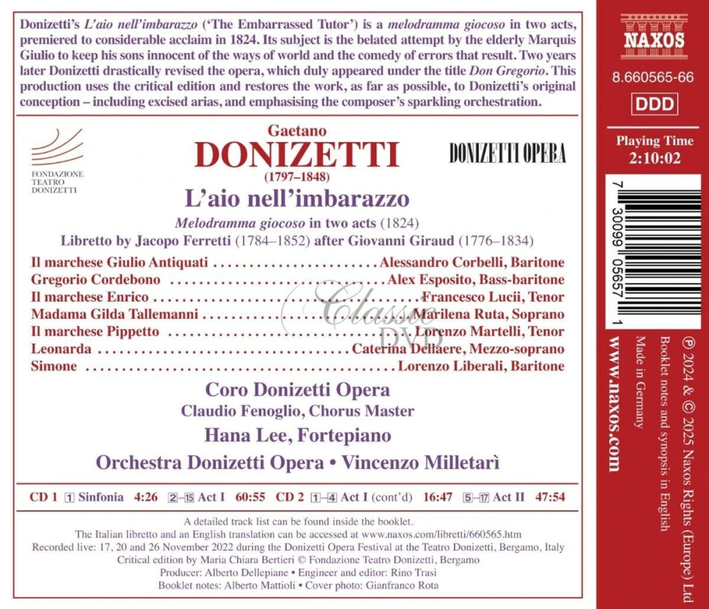Donizetti: L’Aio Nell’Imbarazzo opera (2CD)