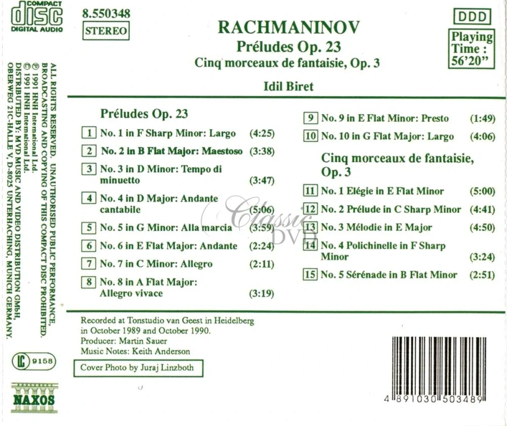 RACHMANINOV Preludes Op.23 / Morceaux de Fantaisie, Op. 3 (CD)