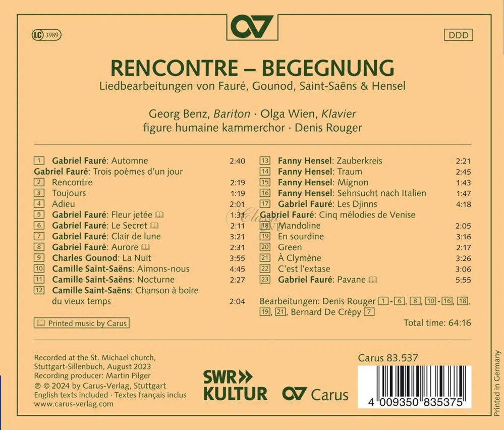 Rencontre-Begegnung: Choral Works - Figure Humaine (CD)