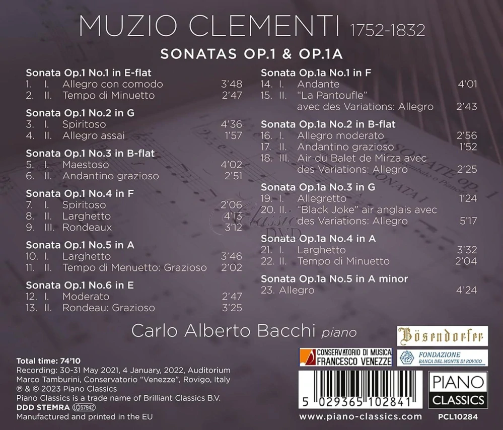 Clementi - Piano Sonatas op.1 & op.1a (CD)