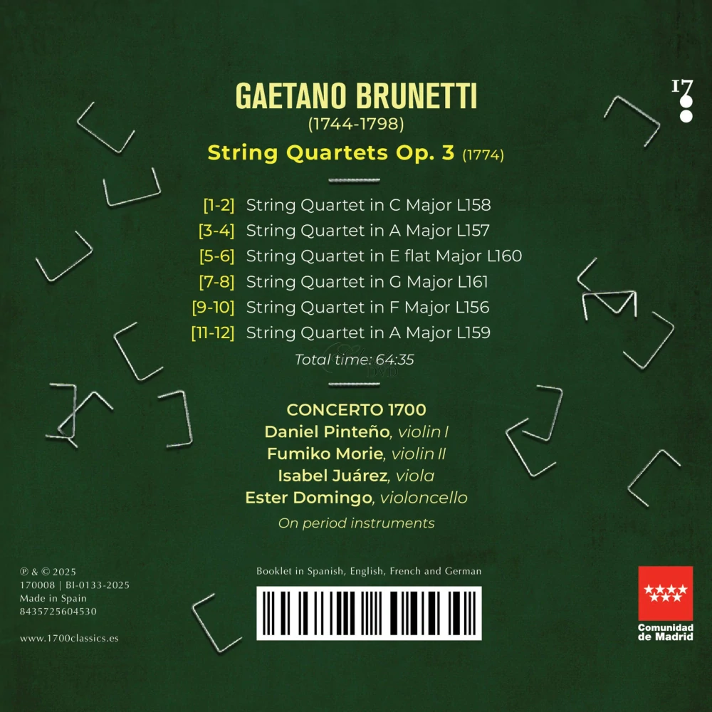 Gaetano Brunetti: String Quartets Op. 3 (CD)