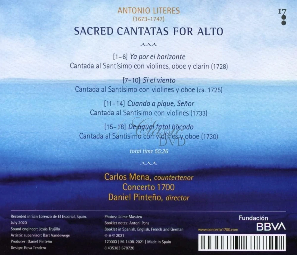 ANTONIO LITERES: Sacred Cantatas for Alto (CD)