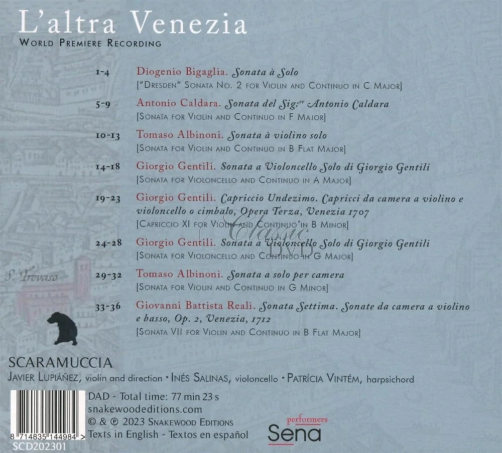 L’Altra Venezia - Violin and cello sonatas (CD)
