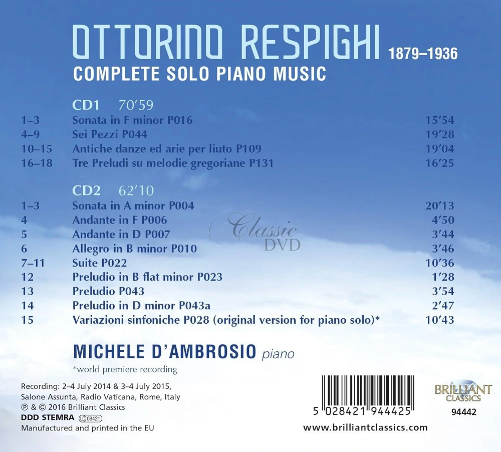 RESPIGHI,O.: Complete Solo Piano Music (2CD)
