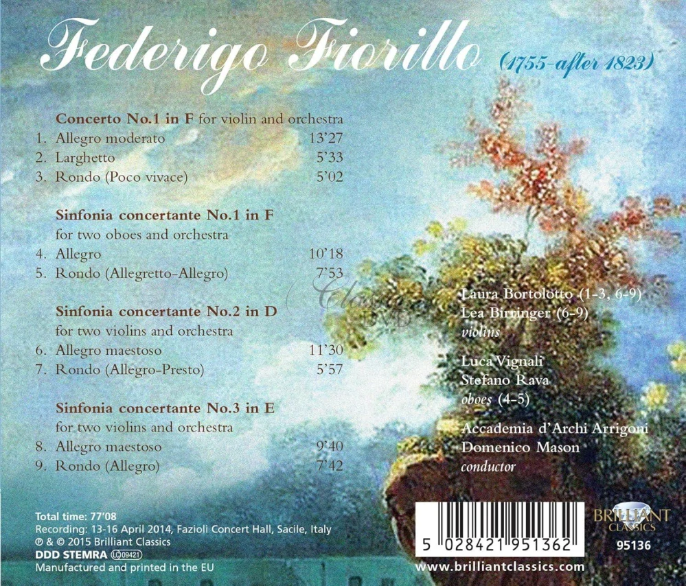 Fiorillo: Violin Concerto, Sinfonia Concertante (CD)