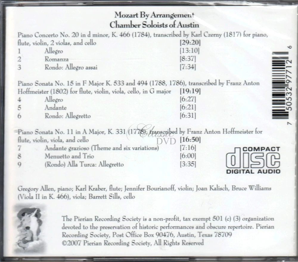 MOZART Mozart By Arrangment (CD)