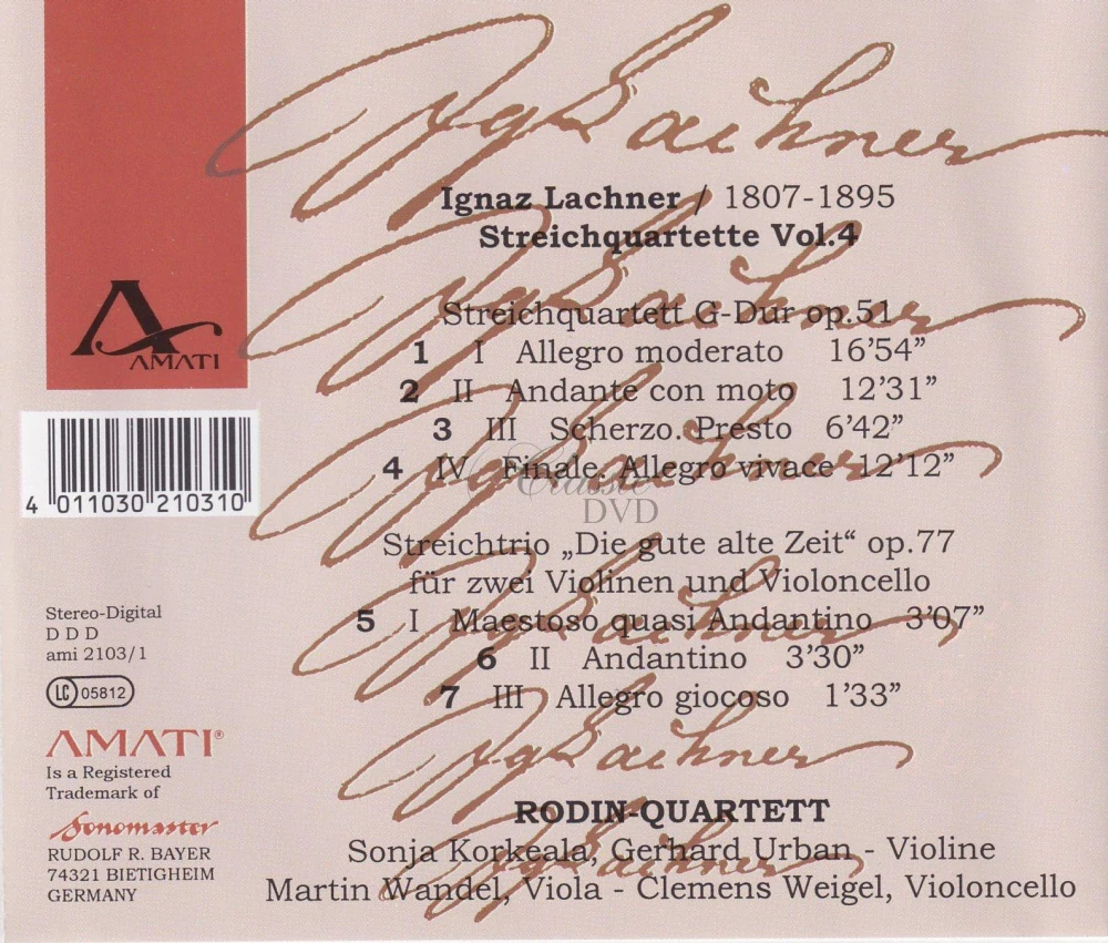 Ignaz Lachner - Streichquartette Vol.4 (CD)
