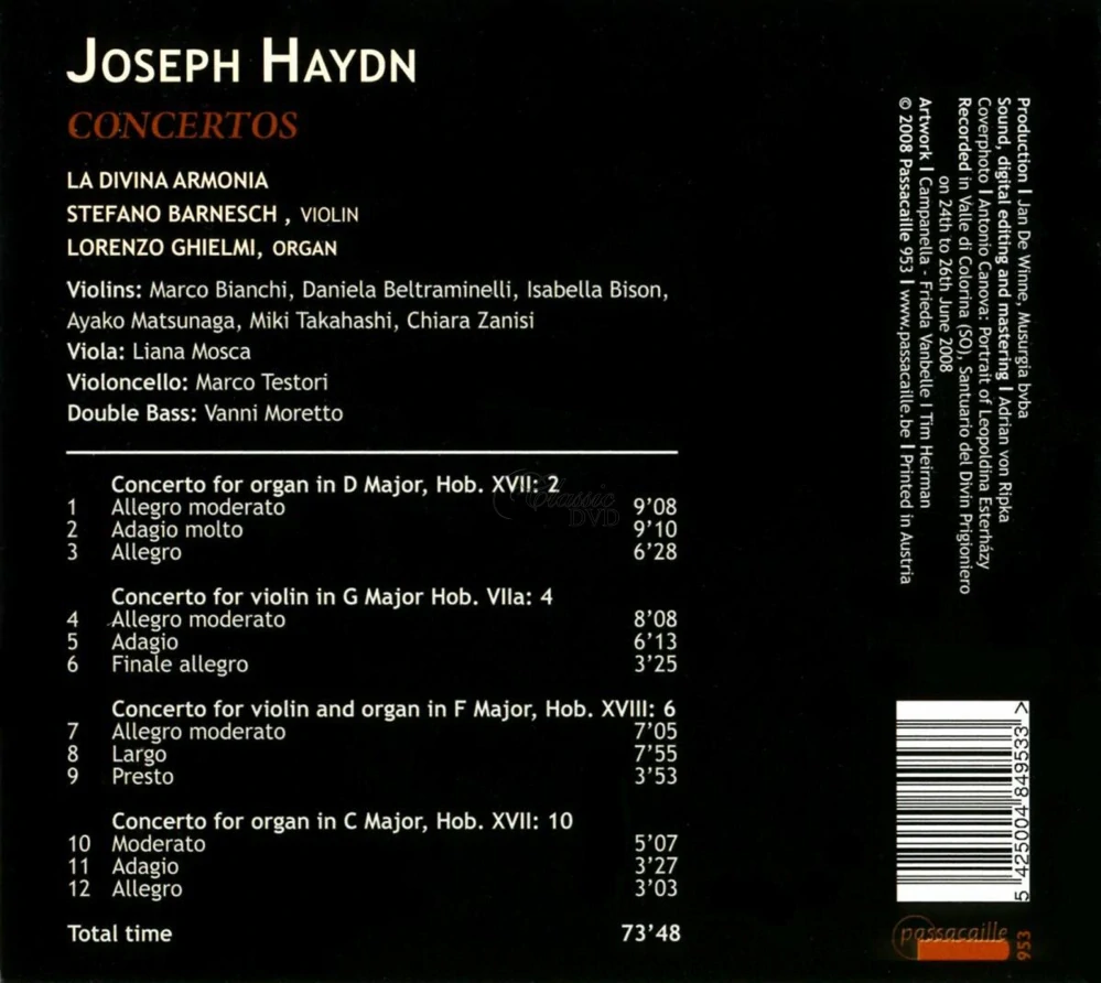 Haydn - Concertos for Organ & Violin (CD)