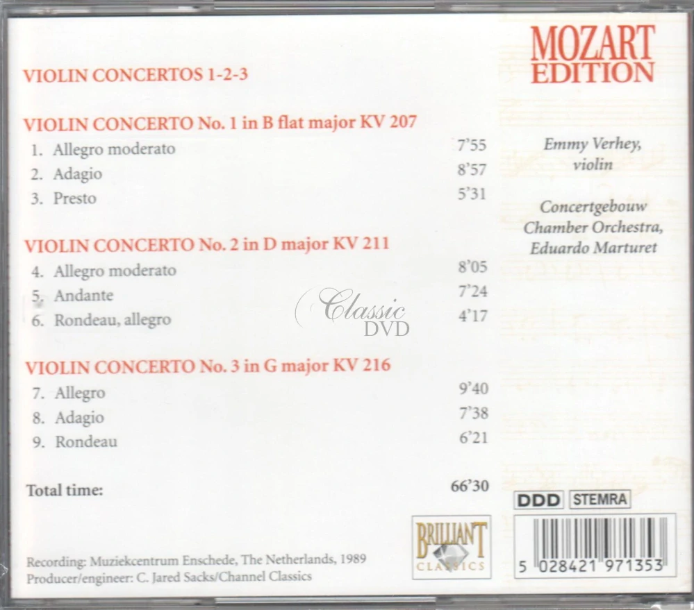 MOZART,W.A.: Violin concertos 1-3 (CD)