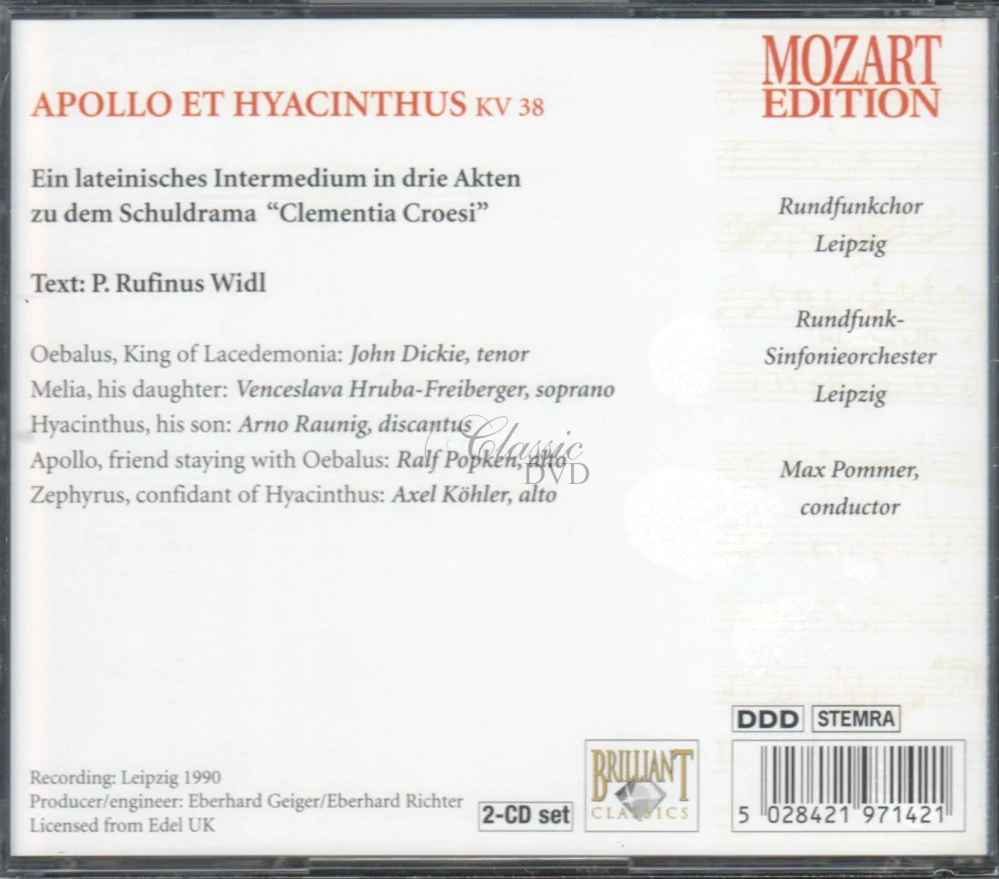 MOZART,W.A.: Apollo et Hyacinthus (2CD)