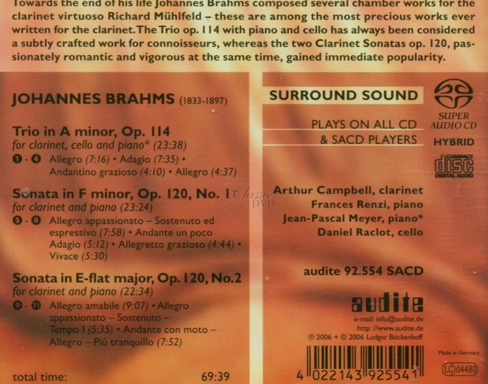 Brahms: Clarinet Chamber Music (SACD)