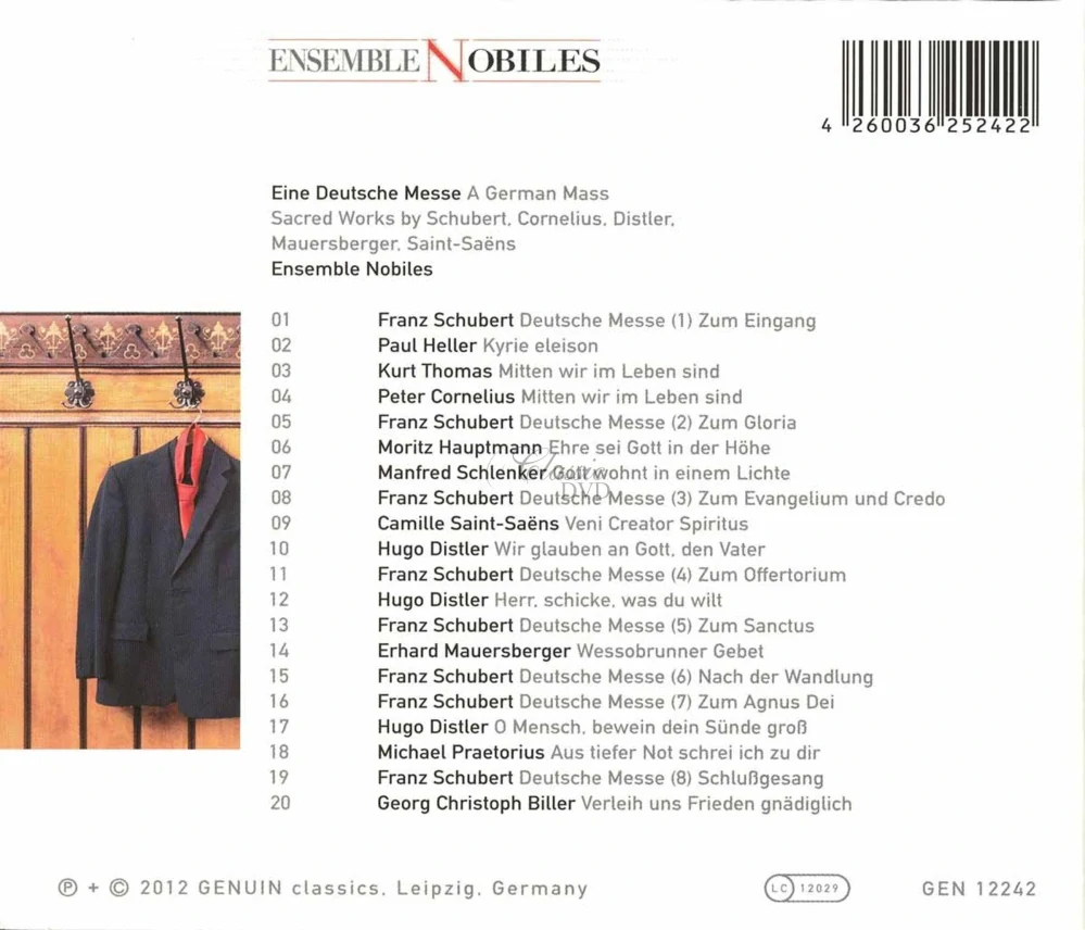 EINE DEUTSCHE MESSE Sacred works by Schubert, Heller, Thomas, Cornelius, Hauptmann, Schlenker, Saint-Saens, Distler, Mauersberger, Praetorius, Biller (CD)