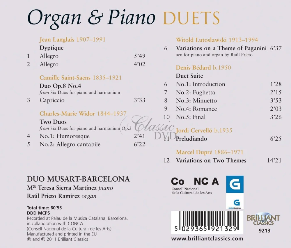 Organ and Piano Duets (CD)