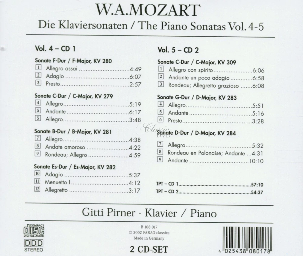 Mozart - Piano Sonatas 1-7 (2CD)