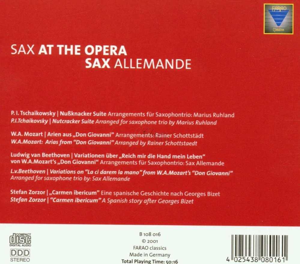 Sax Allemande: Sax at the Opera (CD)