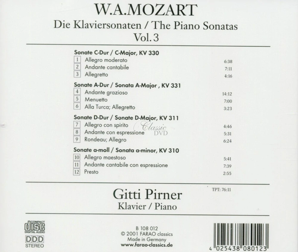 Mozart - Piano Sonatas 8-11 (CD)