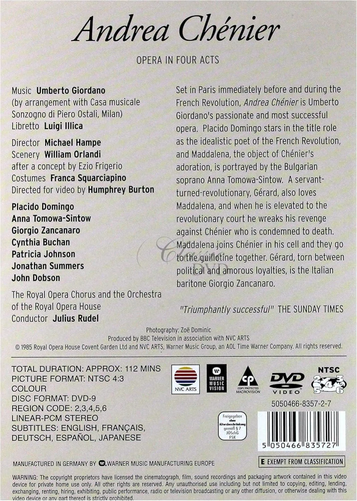Giordano: Andrea Chenier - Opera (DVD)