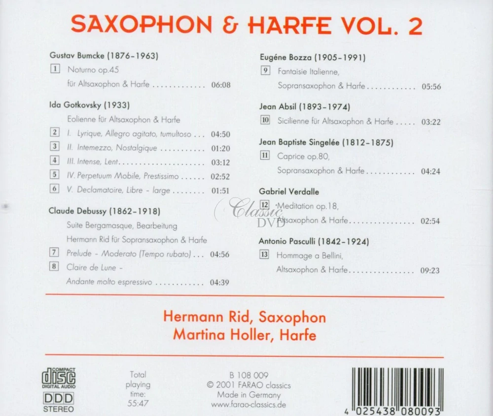 Music For Saxophone & Harp (CD)