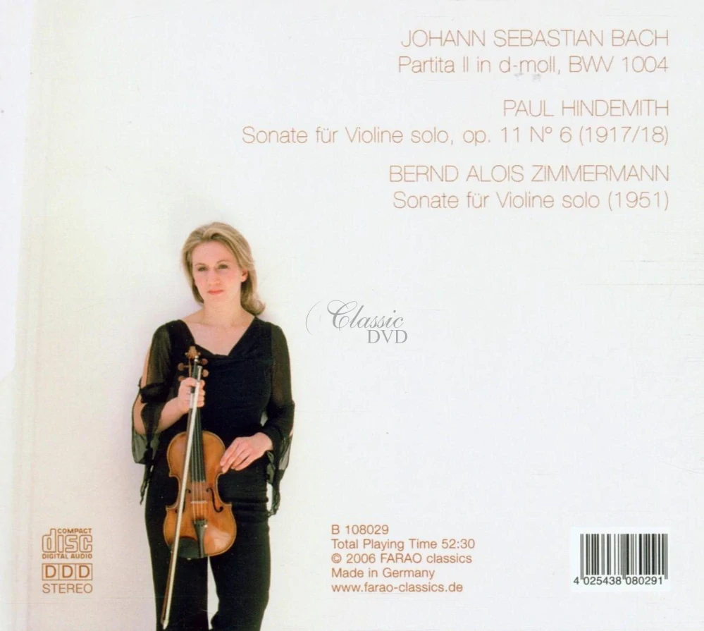 Bach, Hindemith, Zimmermann - Violinsonaten (CD)