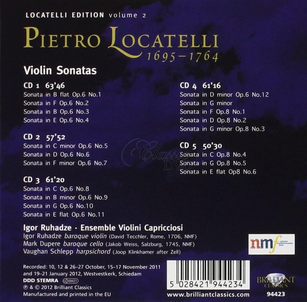Pietro Locatelli: Violin Sonatas (5CD)