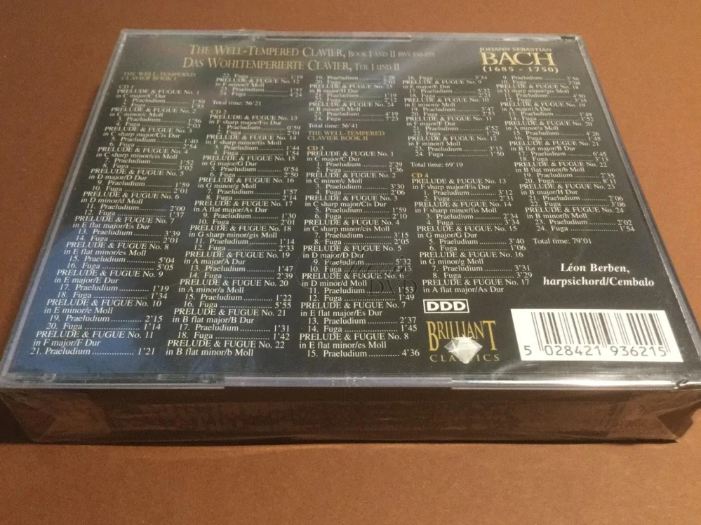 BACH,J.S.: Das Wohltemperierte Klavier I & II - Dobře temperovaný klavír (4CD)