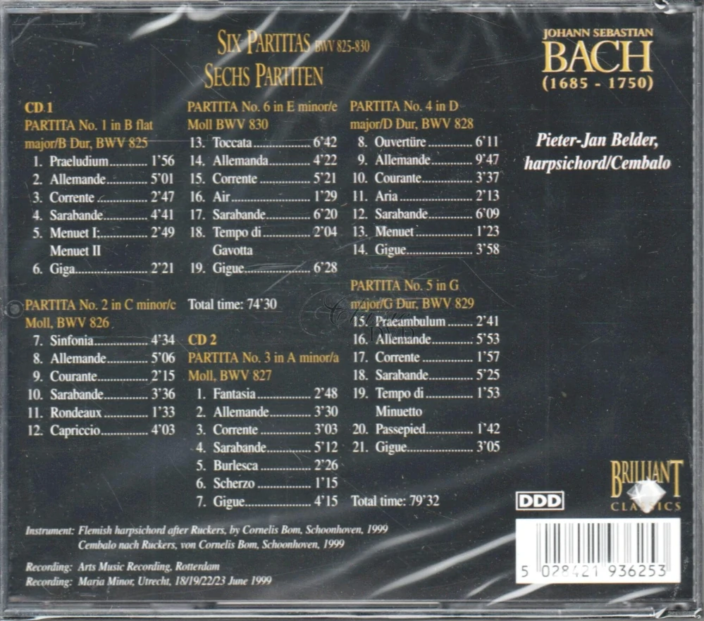 Johann Sebastian Bach – Six Partitas BWV 825–830 (2CD)