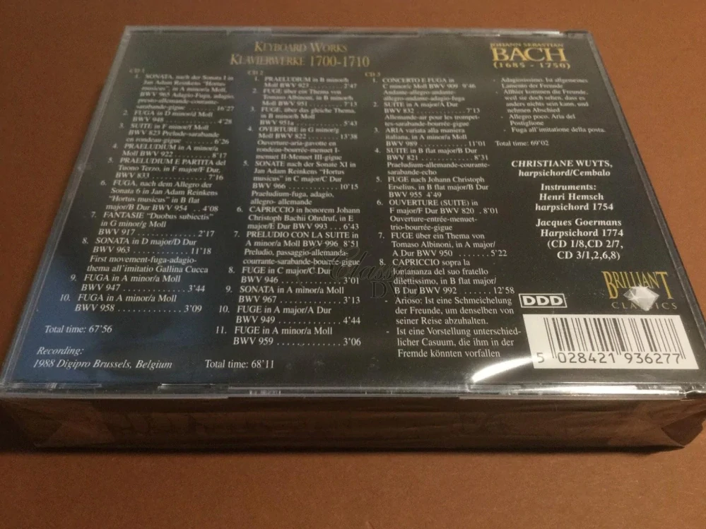 Johann Sebastian Bach (1685–1750) – Keyboard Works / Klavierwerke 1700–1710 (3CD)