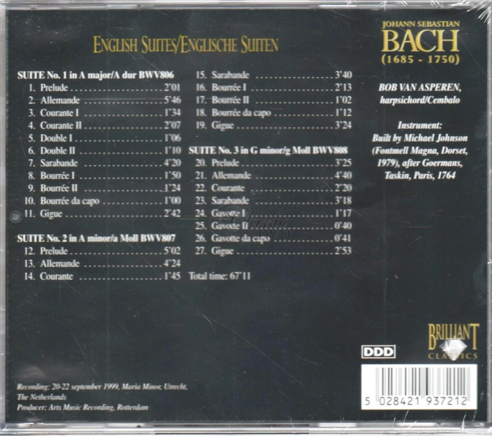BACH English Suites / Anglické suity BWV 806-808 (CD)