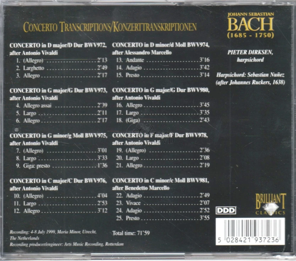 BACH Concerto Transcriptions (CD)