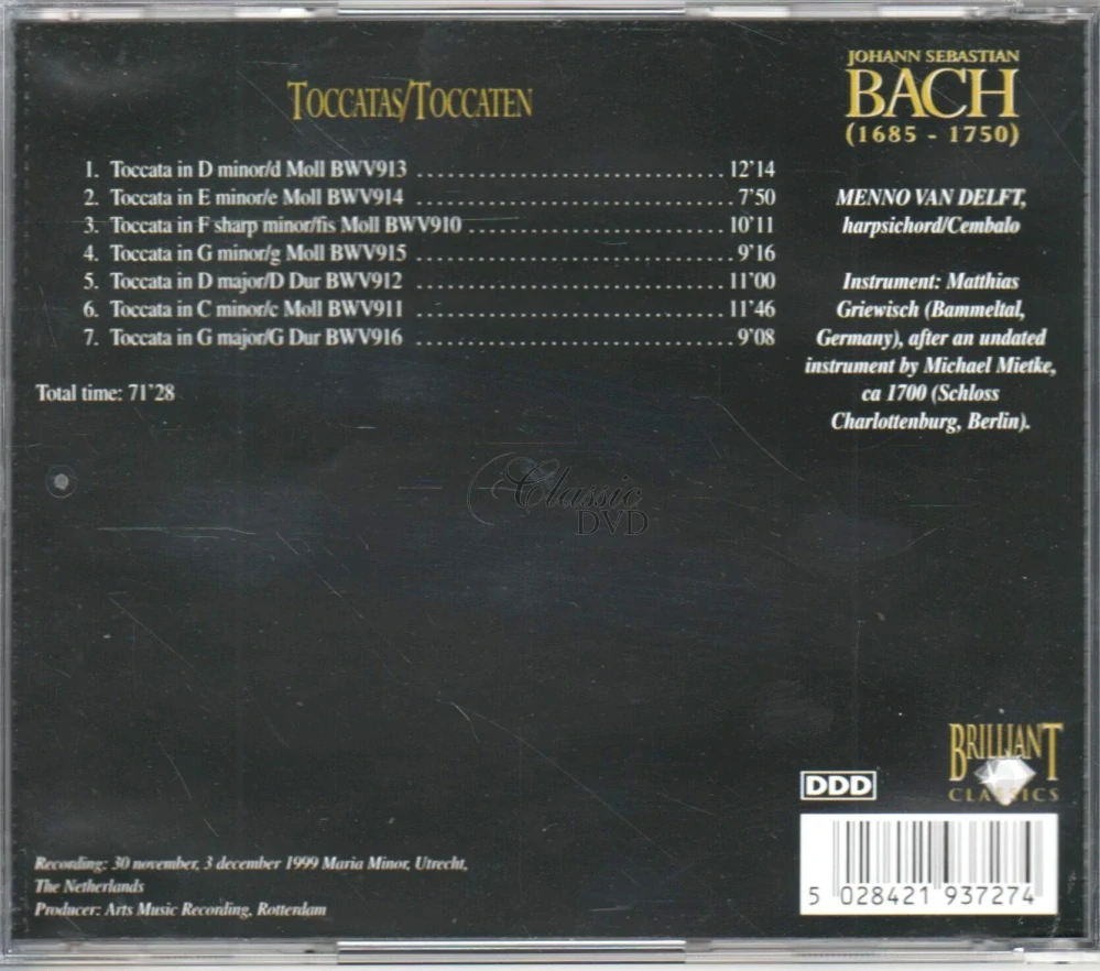 BACH Toccatas / Toccaten BWV 910-916 (CD)