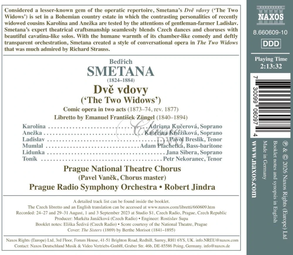 SMETANA, B.: Dvě vdovy (The Two Widows) Opera (2CD)