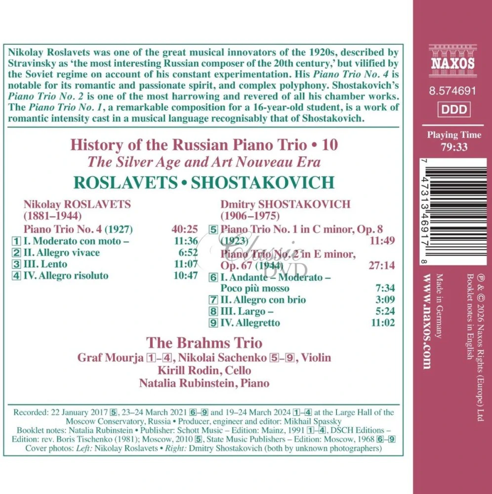 History of the Russian Piano Trio Vol.10: Soviet Avant-garde - Roslavets & Shostakovich (CD)
