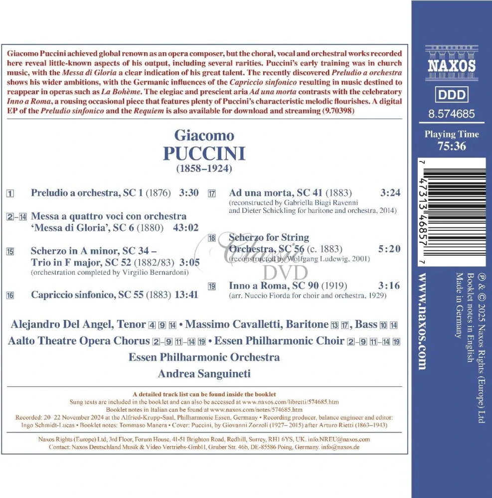 PUCCINI, G.: Messa di Gloria / Capriccio sinfonico (CD)