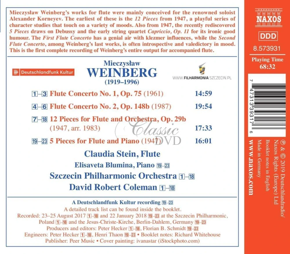 WEINBERG, M.: Flute Concertos Nos. 1 and 2 / 12 Miniatures / 5 Pieces for Flute and Piano (CD)