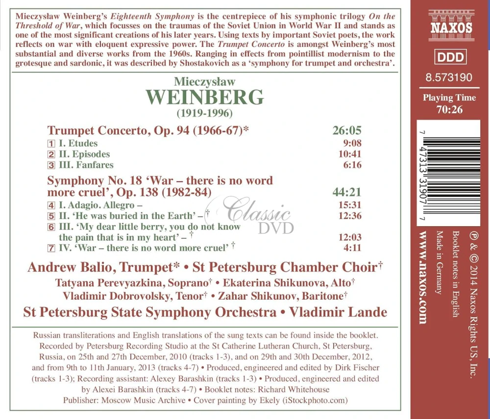 WEINBERG, M.: Symphony No. 18 / Trumpet Concerto (CD)