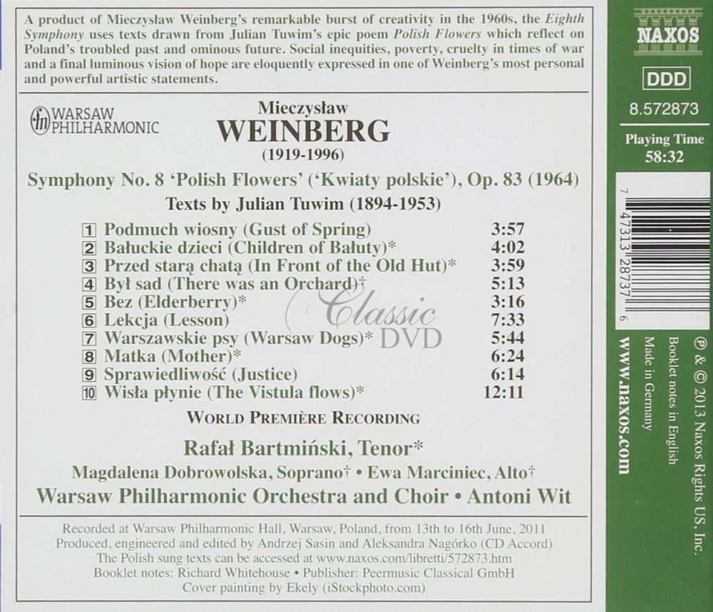 WEINBERG, M.: Symphony No. 8, Op. 83, "Tveti Pol'shi", "Kwiaty Polskie"  (CD)