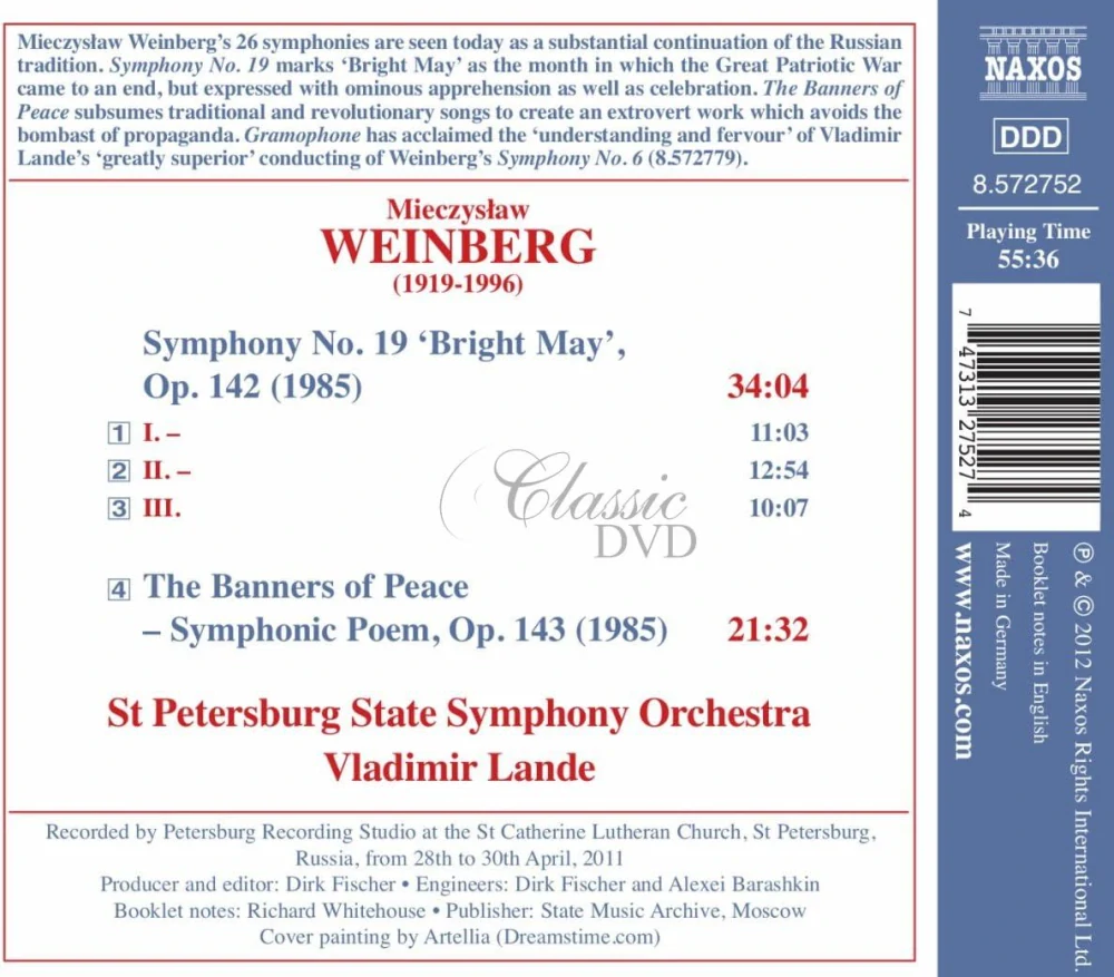 WEINBERG, M.: Symphony No. 19 / The Banners of Peace (CD)