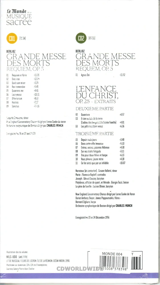 Hector Berlioz (1803–1869) Grande Messe des morts (Requiem), Op. 5 • L’Enfance du Christ (excerpts) (2CD)